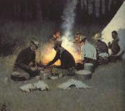 The Hunter's Supper (mk43) Frederic Remington